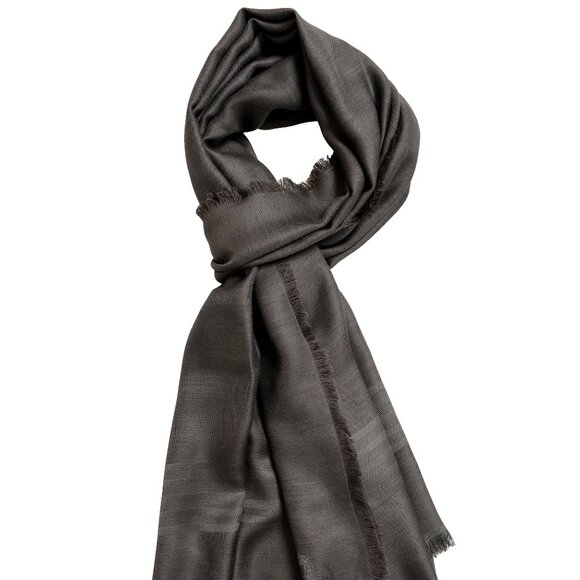 Scuderia Ferrari Gray Cashmere Silk Scarf Shawl - Picture 1 of 5